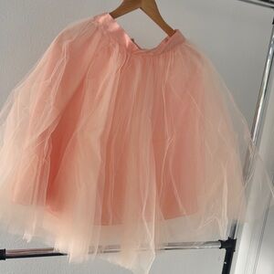 Space 46 Boutique Blush Tulle Midi Skirt